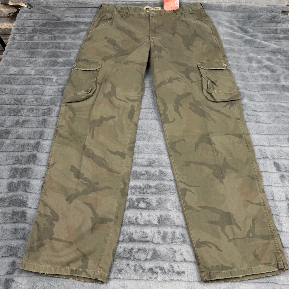 Wrangler Jeans Co Mens Camo Cargo Pants Loose Fit Green 70LROGT 36x32